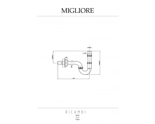 Сифон для раковины Migliore Ricambi 17914 S-образный, бронза