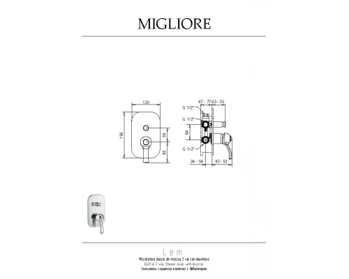 Смеситель для душа Migliore Lem 25878 хром