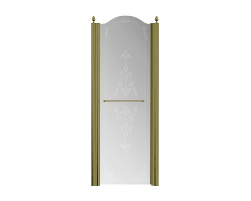 Душевая дверь Migliore Diadema 27436 DX, 80 см, стекло матовое с декором, профиль бронза