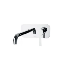 Встраиваемый однорычажный смеситель для раковины на цельной пластине с длинным изливом 240 мм DRAKO 