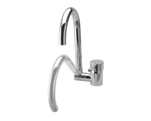 Смеситель высокий для кухни однорычажный поворотный с откидным изливом 3369 DRAKO