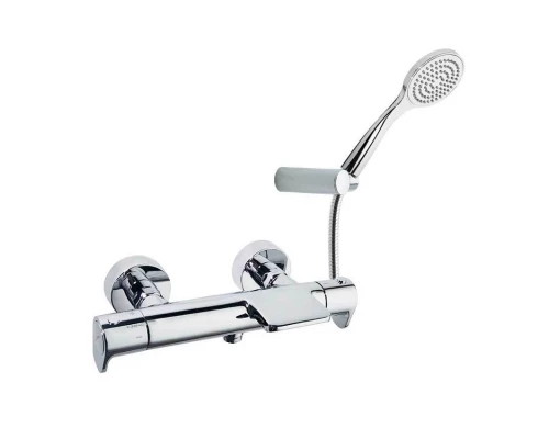 Термостатический смеситель для ванны наружнего монтажа с каскадным изливом и душевым комплектом ALEX