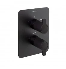 Встраиваемый термостатический смеситель для душа BLAUTHERM 948712SNM матовый черный на 2 выхода