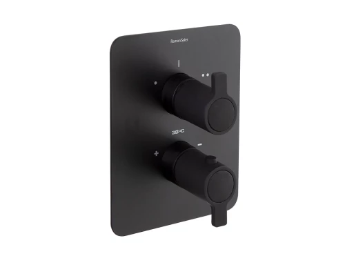 Встраиваемый термостатический смеситель для душа BLAUTHERM 948712SNM матовый черный на 2 выхода