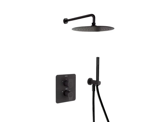 Встраиваемый термостатический смеситель для душа с душевым комплектом ALEXIA K3687011NM матовый черн