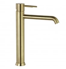Смеситель высокий для раковины чаши ODISEA 390201OC золото брашированное