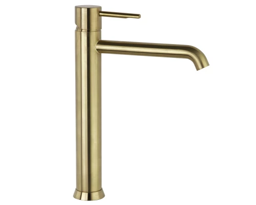 Смеситель высокий для раковины чаши ODISEA 390201OC золото брашированное