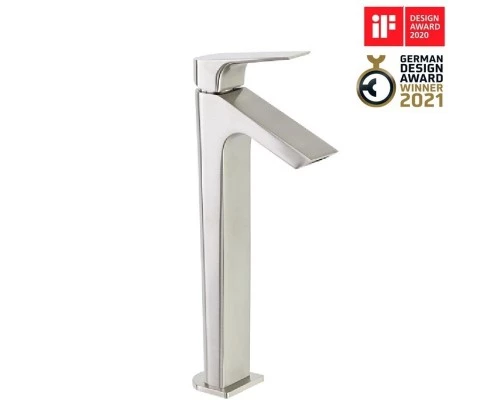 Смеситель высокий для раковины чаши однорычажный URBAN CHIC 211001NC никель брашированный (L)