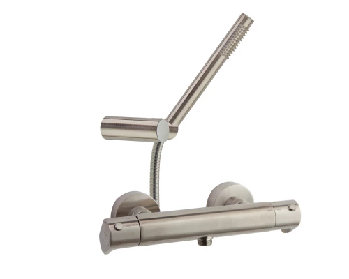 Термостатический смеситель для душа наружнего монтажа с душевым комплектом ALEXIA 3634DNC никель бра