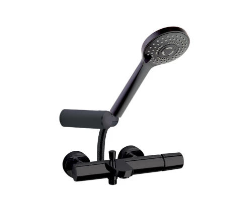 Смеситель для душа наружнего монтажа с душевым комплектом TZAR 340501BTNM матовый черный