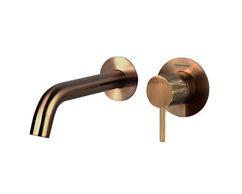 Встраиваемый однорычажный смеситель для раковины на раздельных пластинах с длинным изливом 240 мм OD