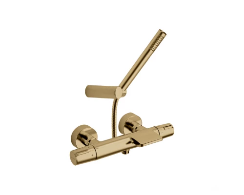 Термостатический смеситель для душа наружнего монтажа с каскадным изливом и душевым комплектом TZAR 