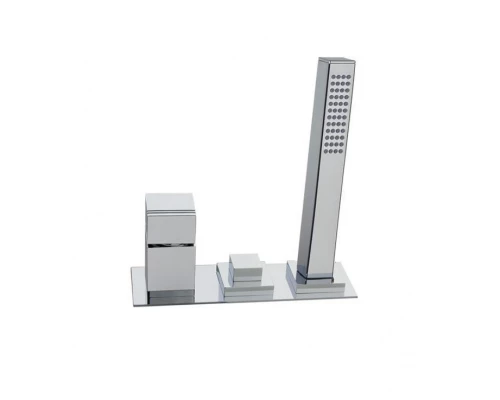 Смеситель однорычажный на борт ванны с душевым комплектом и изливом KUATRO 473302SCAMK