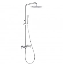 Душевая термостатическая система наружнего монтажа с телескопическим тропическим душем и душевым ком