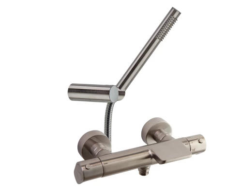 Термостатический смеситель для ванны наружнего монтажа с каскадным изливом и душевым комплектом 3639