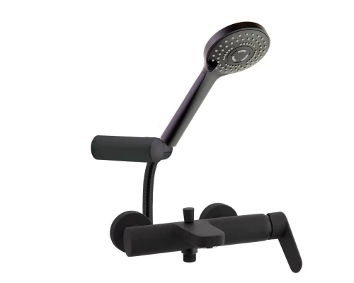 Смеситель для душа наружнего монтажа с душевым комплектом 360501BTNM ALEXIA матовый черный