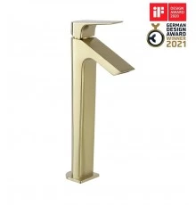 Смеситель высокий для раковины чаши однорычажный URBAN CHIC 211001OC золото брашированное (L)