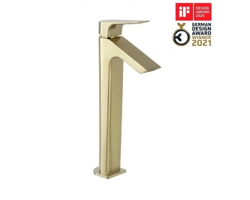 Смеситель высокий для раковины чаши однорычажный URBAN CHIC 211001OC золото брашированное (L)