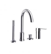 Смеситель однорычажный на борт ванны с душевым комплектом и изливом DRAKO 333302M