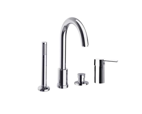 Смеситель однорычажный на борт ванны с душевым комплектом и изливом DRAKO 333302M