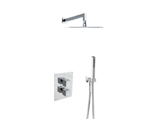 Встраиваемая термостатическая душевая система с тропическим душем и душевым комплектом KUATRO K47870