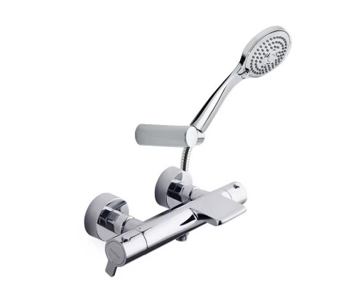 Термостатический смеситель для ванны наружнего монтажа с каскадным изливом и душевым комплектом BLAU