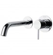 Встраиваемый однорычажный смеситель для раковины на раздельных пластинах с длинным изливом 240 мм OD