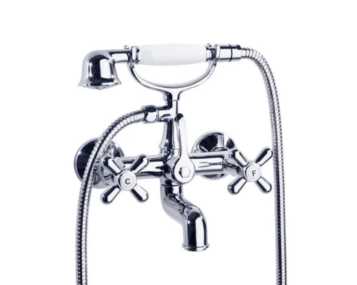 Смеситель для ванны наружнего монтажа вентельный с душевым коплектом GAUDI 3105CG