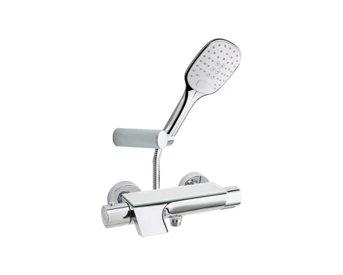 Термостатический смеситель для душа наружнего монтажа с каскадным изливом и душевым комплектом URBAN