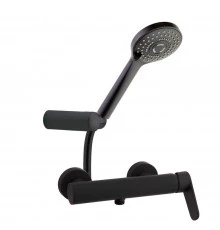 Смеситель для душа наружнего монтажа с душевым комплектом 360801BTNM ALEXIA матовый черный