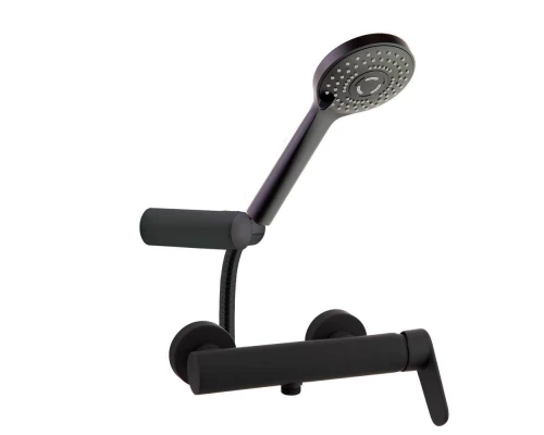 Смеситель для душа наружнего монтажа с душевым комплектом 360801BTNM ALEXIA матовый черный