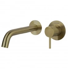 Встраиваемый однорычажный смеситель для раковины на раздельных пластинах с длинным изливом 240 мм OD