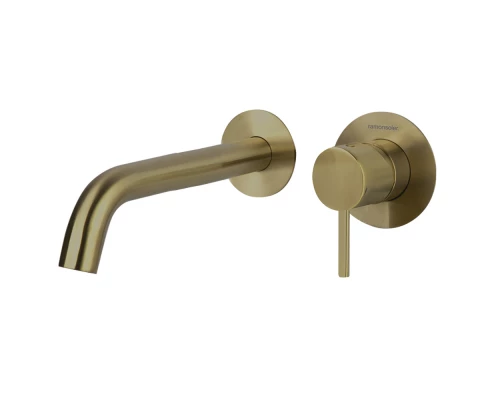 Встраиваемый однорычажный смеситель для раковины на раздельных пластинах с длинным изливом 240 мм OD