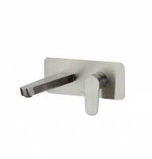 Встраиваемый однорычажный смеситель для раковины на цельной пластине с длинным изливом 240 мм ALEXIA