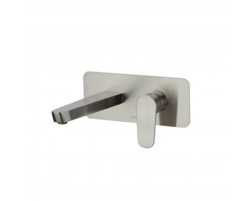 Встраиваемый однорычажный смеситель для раковины на цельной пластине с длинным изливом 240 мм ALEXIA