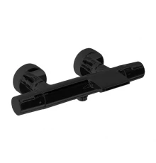 Термостатический смеситель для душа с каскадным изливом наружнего монтажа TZAR 343901SNM матовый чер