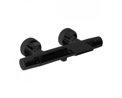 Термостатический смеситель для душа с каскадным изливом наружнего монтажа TZAR 343901SNM матовый чер