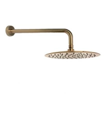 Излив тропического душа настенный круглый латунь HIDROTERAPIA BHRM250OC золото брашированное