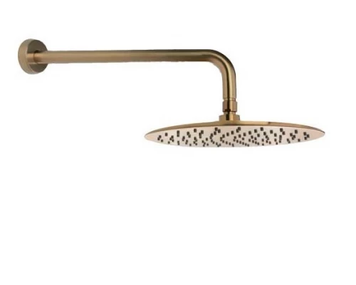 Излив тропического душа настенный круглый латунь HIDROTERAPIA BHRM250OC золото брашированное