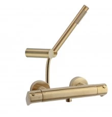 Термостатический смеситель для душа наружнего монтажа с душевым комплектом ALEXIA 3634DOC золото бра