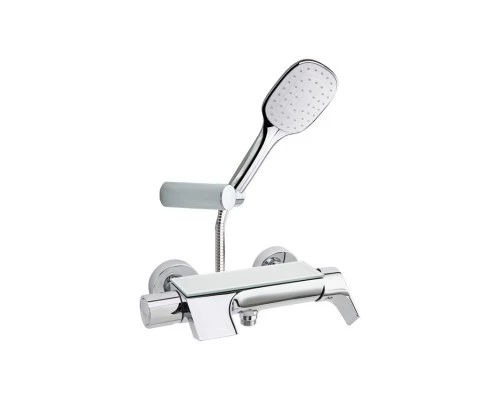 Смеситель для ванны наружнего монтажа однорычажный с душевым комплектом и каскадным изливом URBAN CH