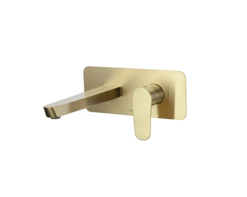 Встраиваемый однорычажный смеситель для раковины на цельной пластине с длинным изливом 240 мм ALEXIA