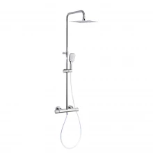 Душевая термостатическая система наружнего монтажа с телескопическим тропическим душем и душевым ком