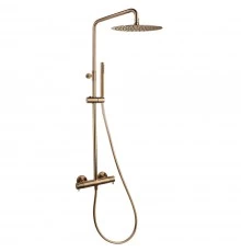 Душевая термостатическая система наружнего монтажа с телескопическим тропическим душем и душевым ком