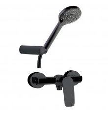 Смеситель для душа наружнего монтажа с душевым комплектом NEW FLY 570802BTNM матовый черный