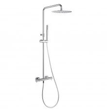 Душевая термостатическая система наружнего монтажа с телескопическим тропическим душем и душевым ком