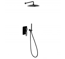 Встраиваемая душевая система с тропическим душем и душевым комплектом ALEXIA K3615021NM матовый черн