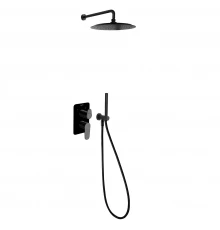 Встраиваемая душевая система с тропическим душем и душевым комплектом ALEXIA K3615021NM матовый черн