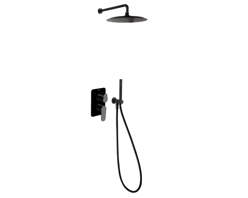 Встраиваемая душевая система с тропическим душем и душевым комплектом ALEXIA K3615021NM матовый черн