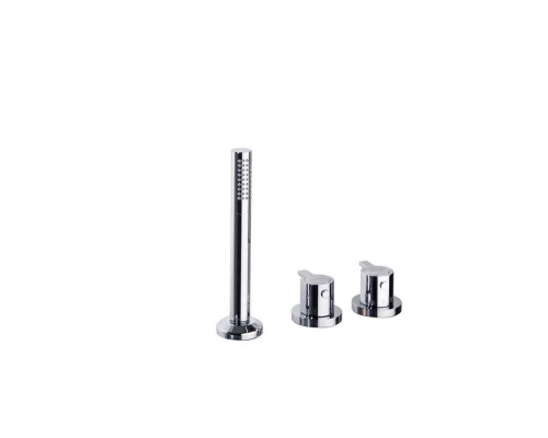 Термостатический смеситель на борт ванны однорычажный с душевым комлектом DRAKO 3333TSCAM